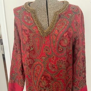 Wool paisley top